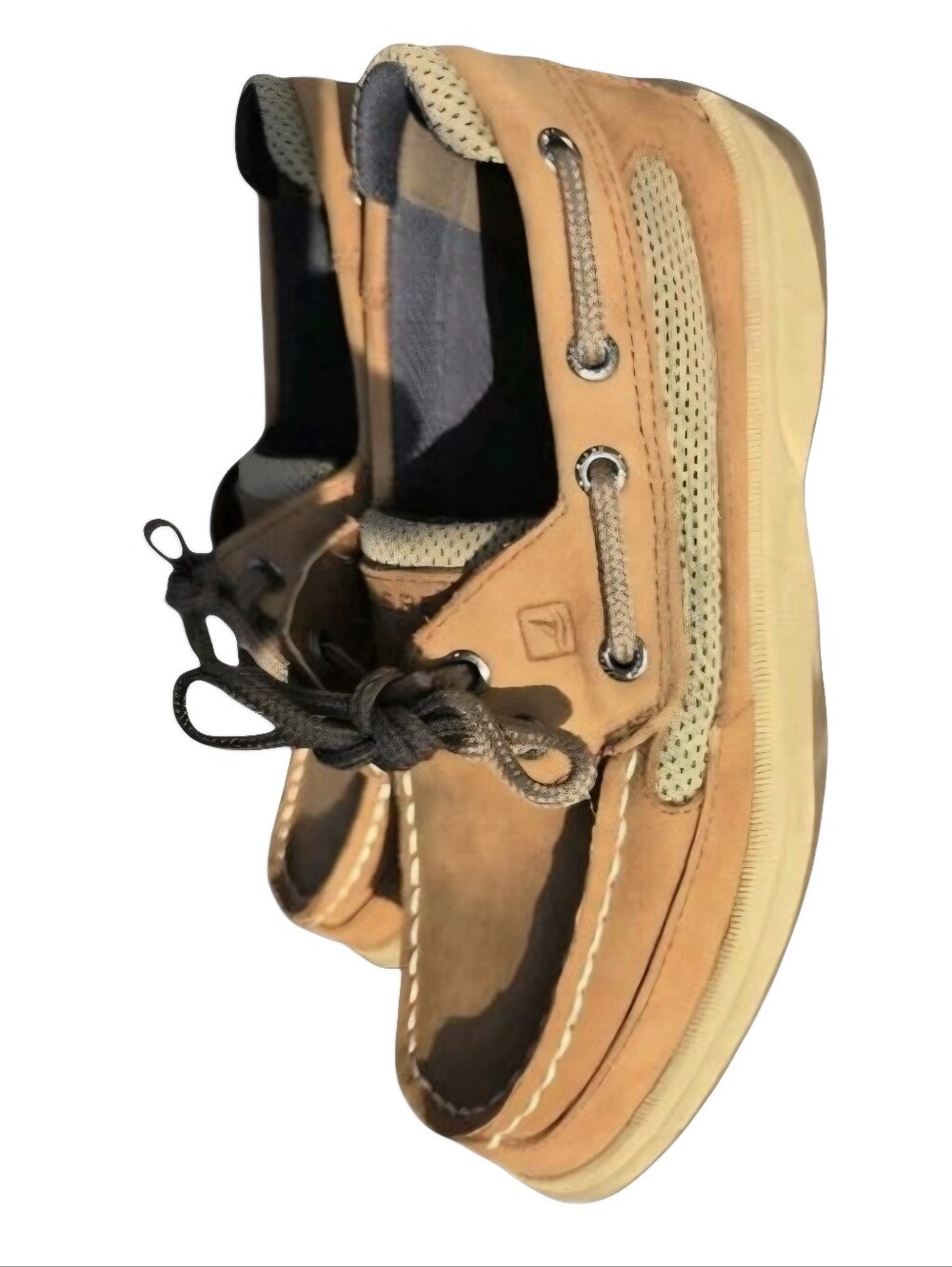 Sperry Kids Lanyard Leather & Mesh Boat Shoes Size 1.5